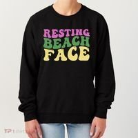 Resting Beach Face Funny Summer Vacation Women's Sweatshirt thumb 0