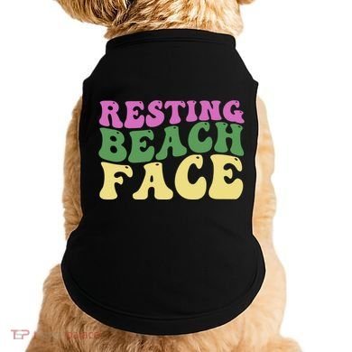 Resting Beach Face Funny Summer Vacation Doggie Tank