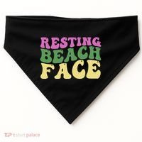 Resting Beach Face Funny Summer Vacation USA-Made Doggie Bandana thumb 0