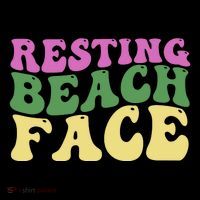 Resting Beach Face Funny Summer Vacation USA-Made Doggie Bandana thumb 2