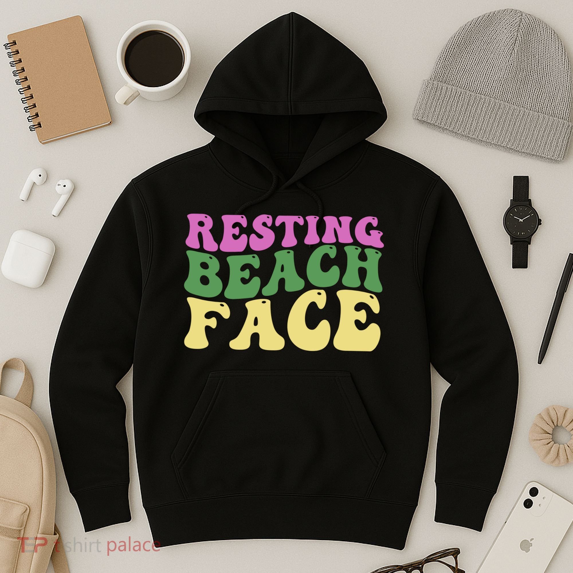 Resting Beach Face Funny Summer Vacation Hoodie