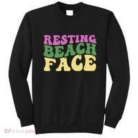 Resting Beach Face Funny Summer Vacation Sweatshirt thumb 0