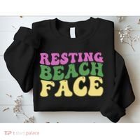 Resting Beach Face Funny Summer Vacation Sweatshirt thumb 2