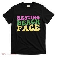 Resting Beach Face Funny Summer Vacation T-Shirt thumb 0