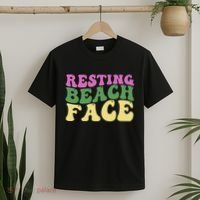 Resting Beach Face Funny Summer Vacation T-Shirt thumb 2