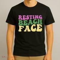 Resting Beach Face Funny Summer Vacation T-Shirt thumb 3