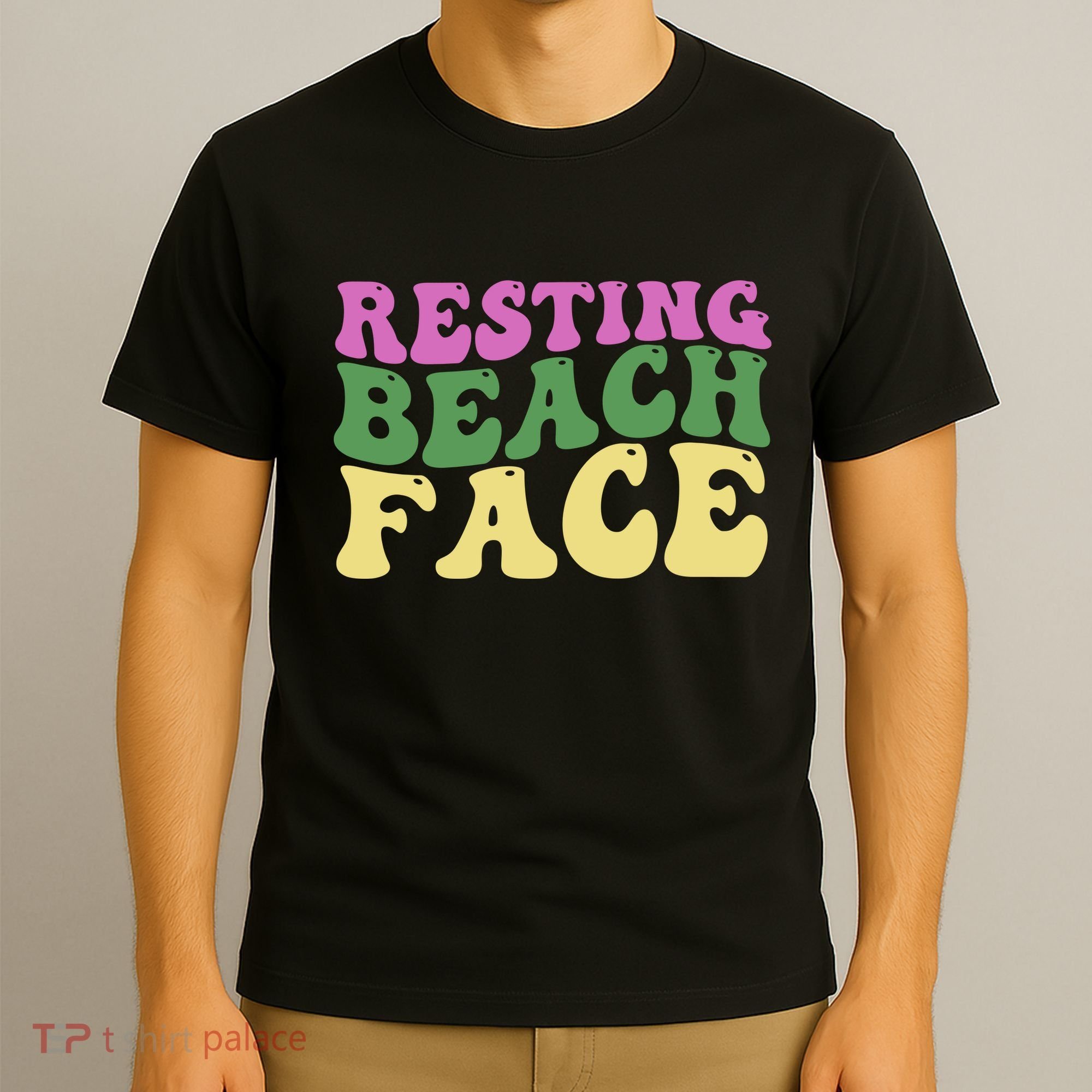 Resting Beach Face Funny Summer Vacation T-Shirt