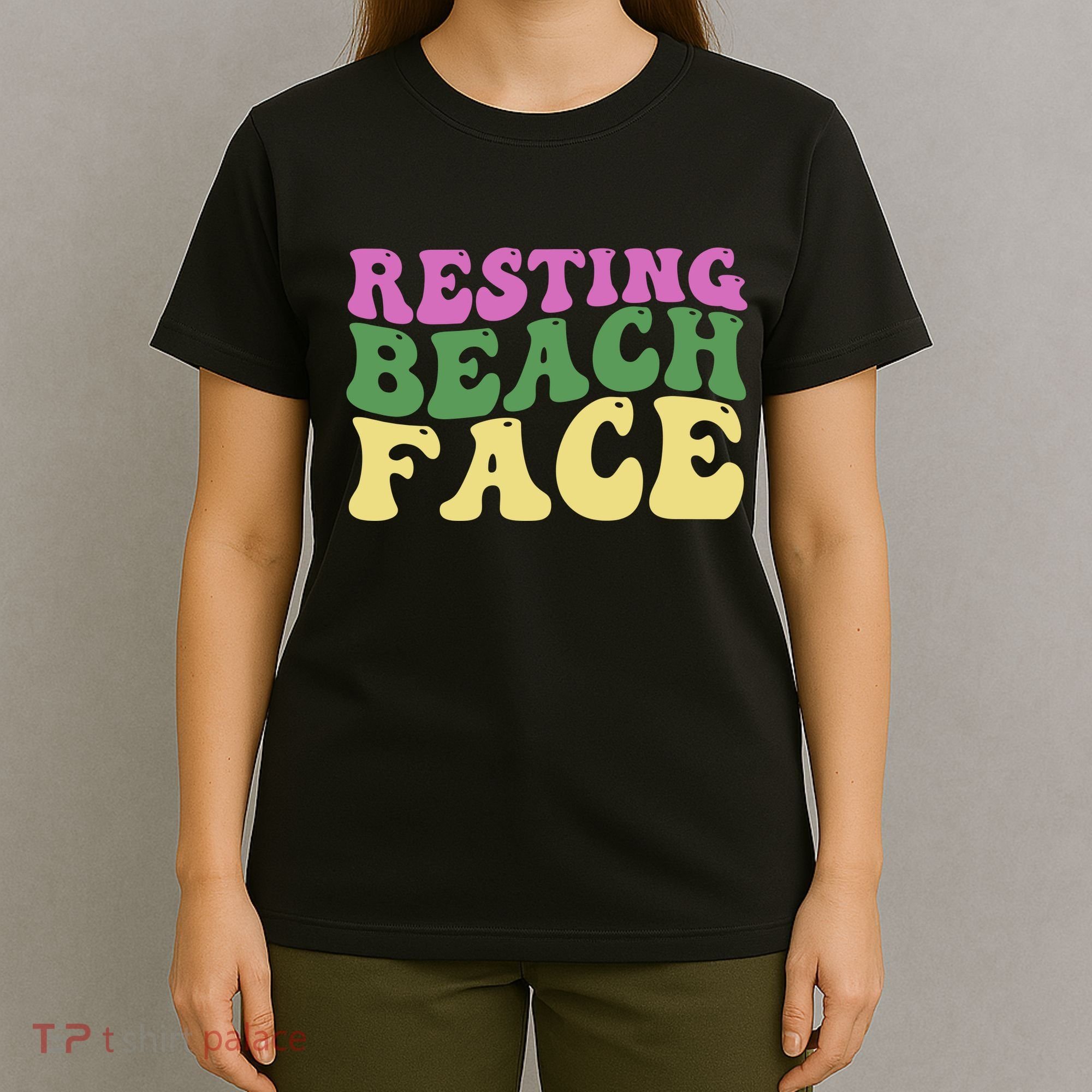 Resting Beach Face Funny Summer Vacation T-Shirt