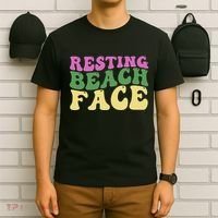 Resting Beach Face Funny Summer Vacation T-Shirt thumb 6