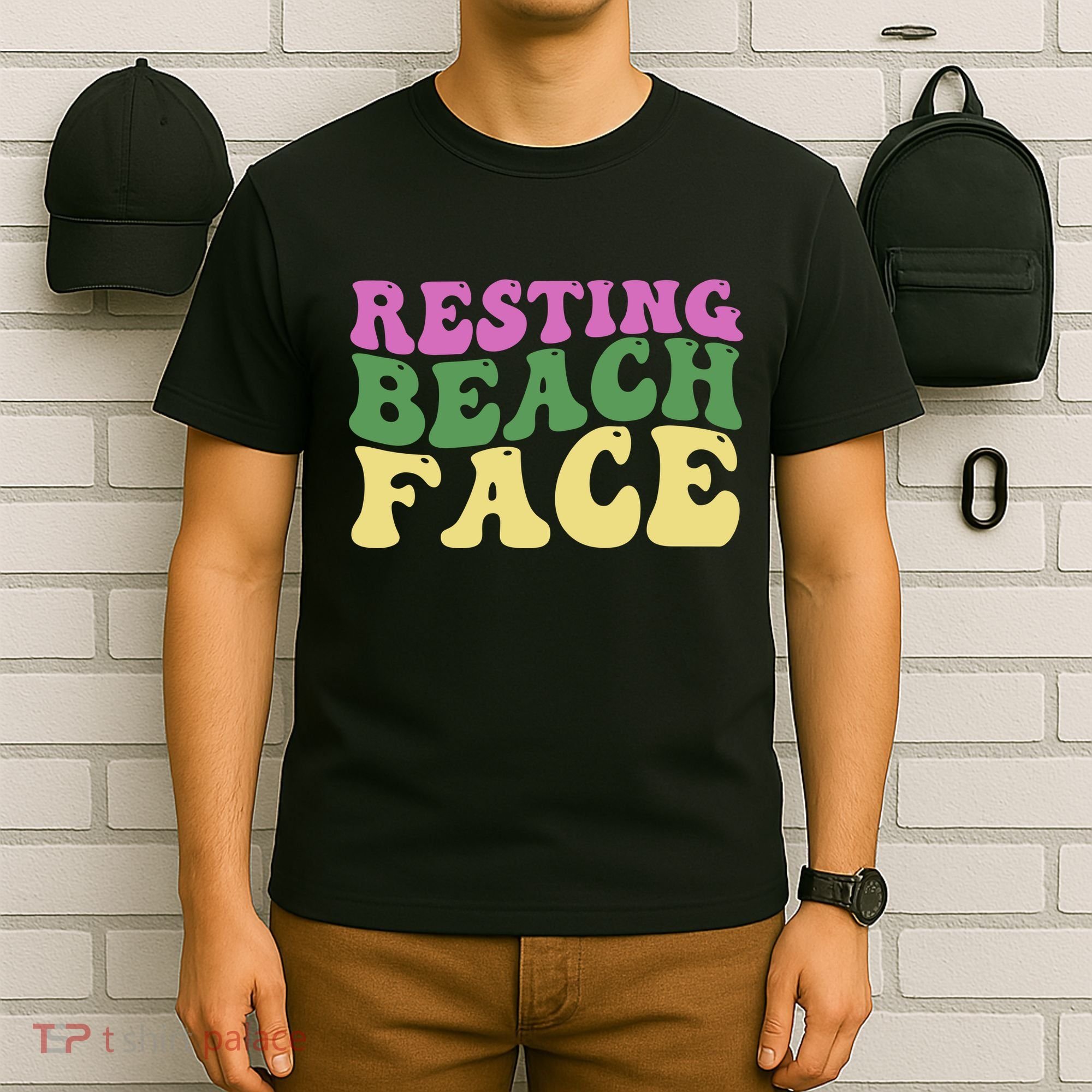 Resting Beach Face Funny Summer Vacation T-Shirt
