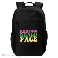 Resting Beach Face Funny Summer Vacation Backpack thumb 0