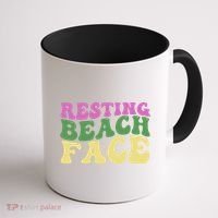 Resting Beach Face Funny Summer Vacation Coffee Mug thumb 1