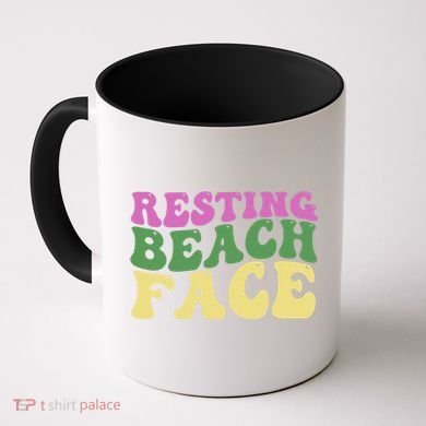 Resting Beach Face Funny Summer Vacation Coffee Mug