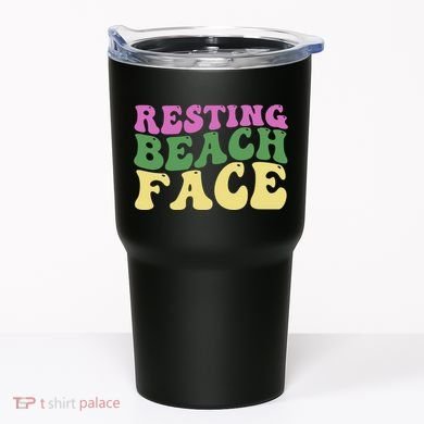 Resting Beach Face Funny Summer Vacation Tumbler