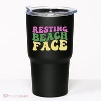 Resting Beach Face Funny Summer Vacation Tumbler thumb 0