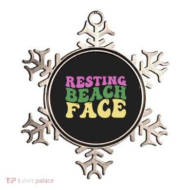 Resting Beach Face Funny Summer Vacation Ornament
