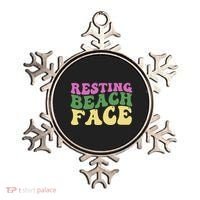 Resting Beach Face Funny Summer Vacation Ornament thumb 0