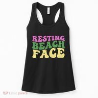 Resting Beach Face Funny Summer Vacation Women's Tank Top thumb 0