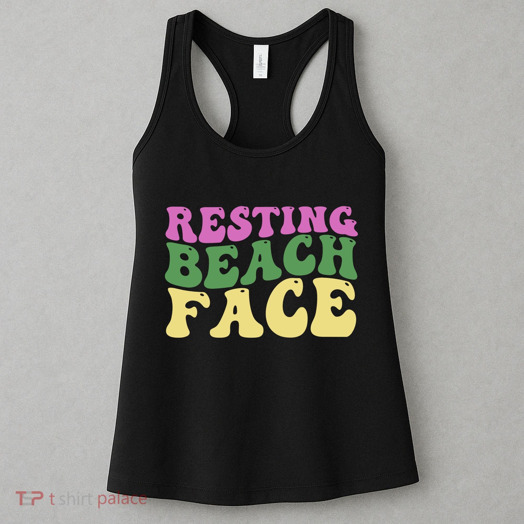 Resting Beach Face Funny Summer Vacation Women's Tank Top