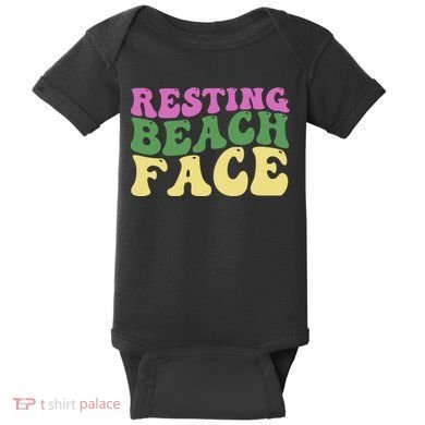 Resting Beach Face Funny Summer Vacation Baby Bodysuit