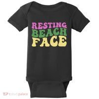 Resting Beach Face Funny Summer Vacation Baby Bodysuit thumb 0