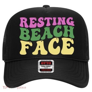 Resting Beach Face Funny Summer Vacation Hat