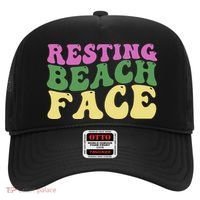 Resting Beach Face Funny Summer Vacation Hat thumb 0