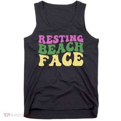 Resting Beach Face Funny Summer Vacation Tank Top