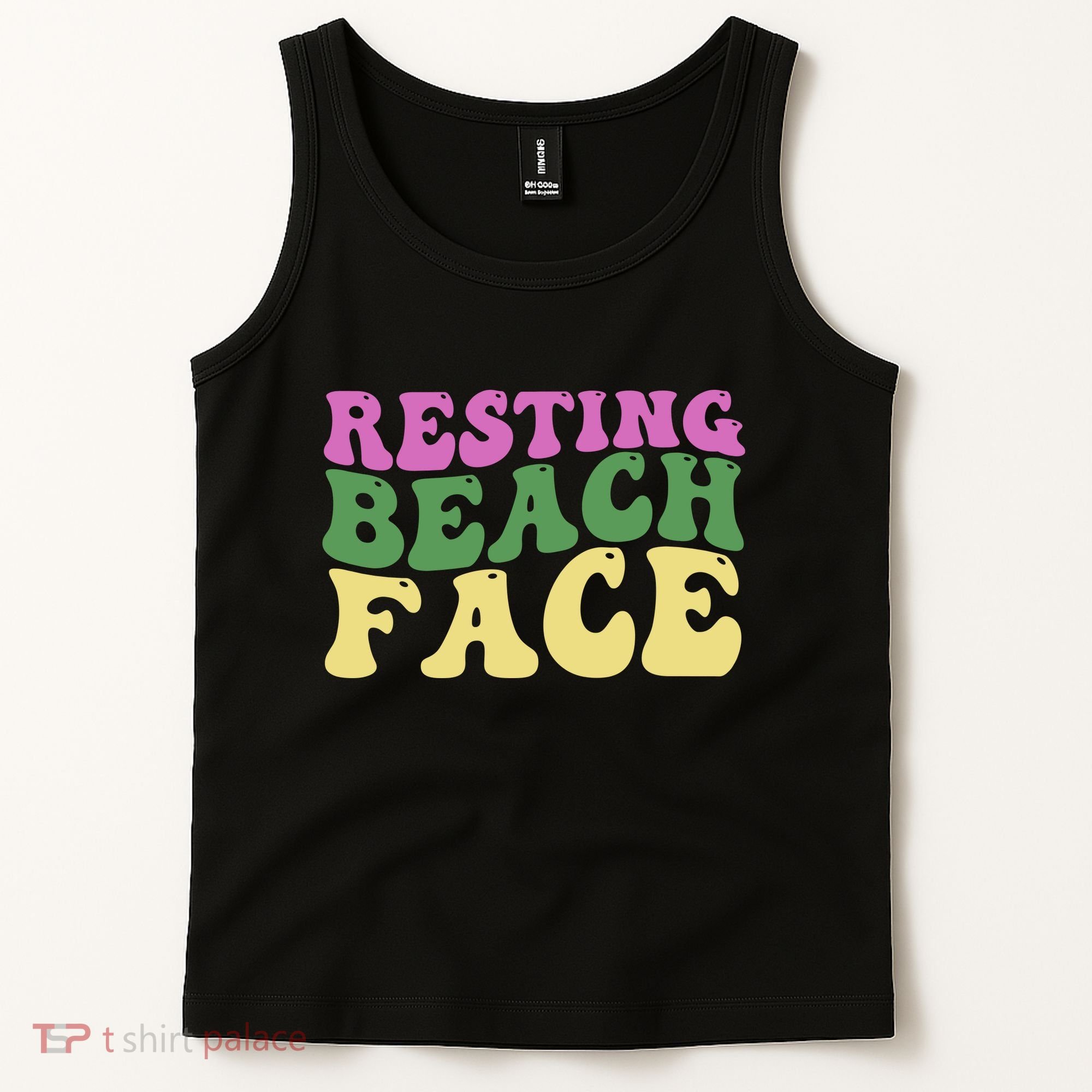 Resting Beach Face Funny Summer Vacation Tank Top