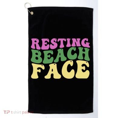Resting Beach Face Funny Summer Vacation Golf Towel