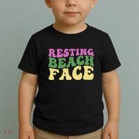 Resting Beach Face Funny Summer Vacation Toddler T-Shirt thumb 2