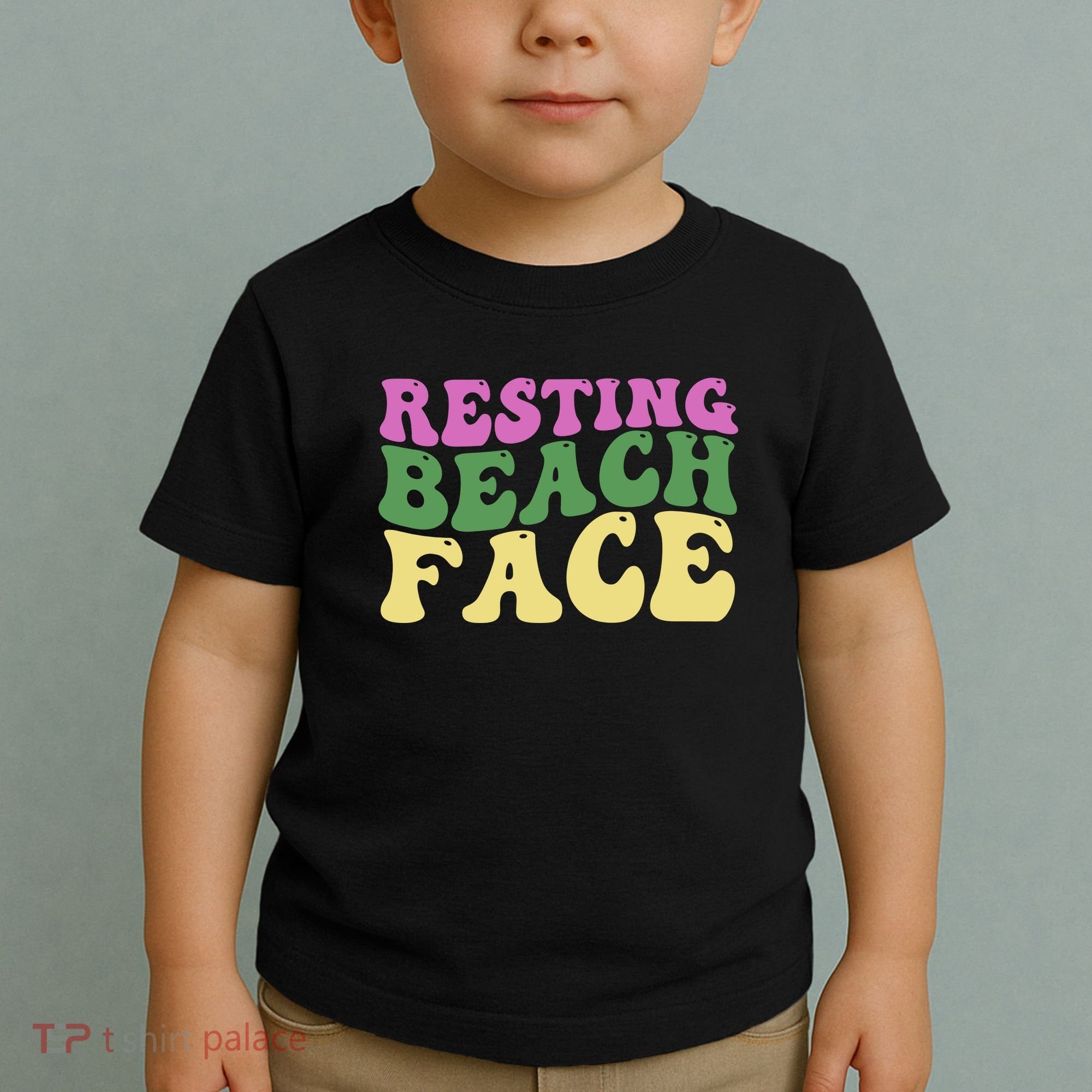 Resting Beach Face Funny Summer Vacation Toddler T-Shirt