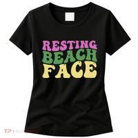 Resting Beach Face Funny Summer Vacation Women's T-Shirt thumb 0