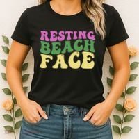 Resting Beach Face Funny Summer Vacation Women's T-Shirt thumb 2