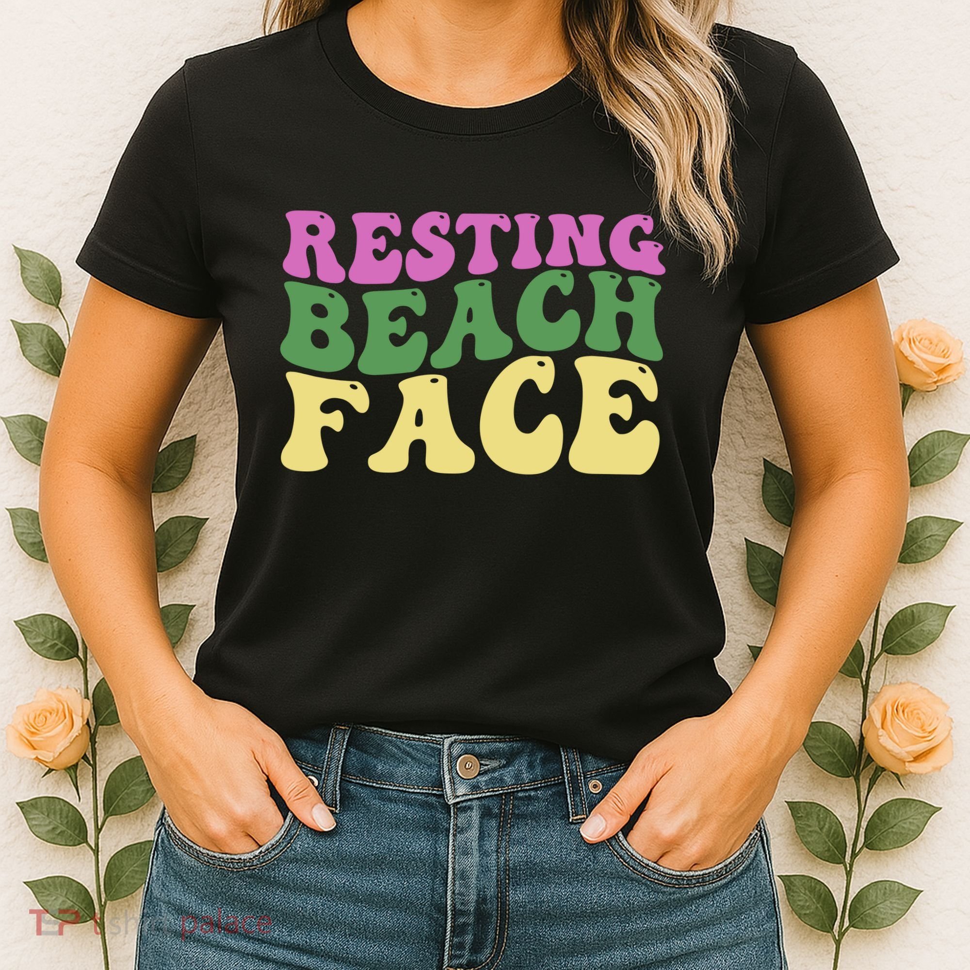 Resting Beach Face Funny Summer Vacation Women's T-Shirt