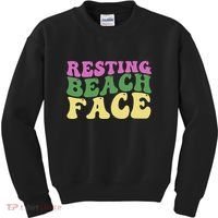 Resting Beach Face Funny Summer Vacation Kids Sweatshirt thumb 0