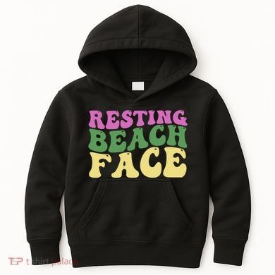 Resting Beach Face Funny Summer Vacation Kids Hoodie