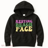 Resting Beach Face Funny Summer Vacation Kids Hoodie thumb 0
