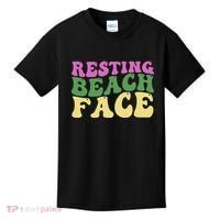 Resting Beach Face Funny Summer Vacation Kids T-Shirt thumb 0