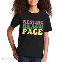 Resting Beach Face Funny Summer Vacation Kids T-Shirt thumb 2