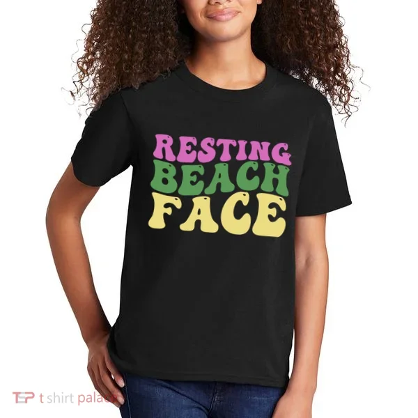 Resting Beach Face Funny Summer Vacation Kids T-Shirt