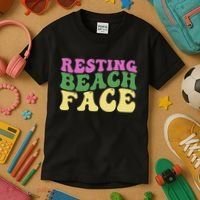 Resting Beach Face Funny Summer Vacation Kids T-Shirt thumb 3