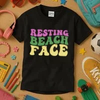 Resting Beach Face Funny Summer Vacation Kids T-Shirt thumb 3