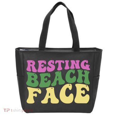 Resting Beach Face Funny Summer Vacation Tote Bag