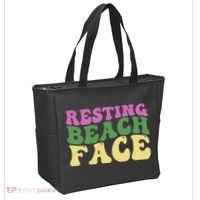 Resting Beach Face Funny Summer Vacation Tote Bag thumb 2