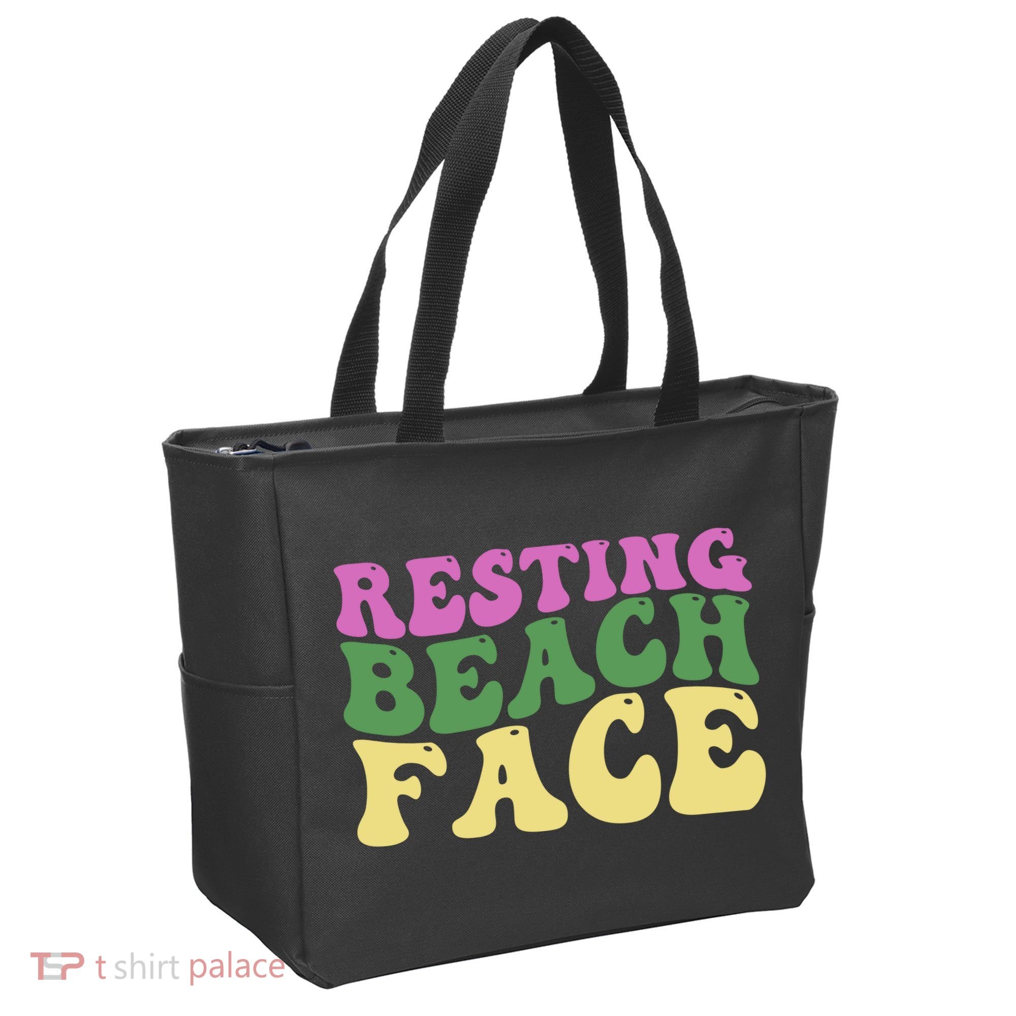 Resting Beach Face Funny Summer Vacation Tote Bag