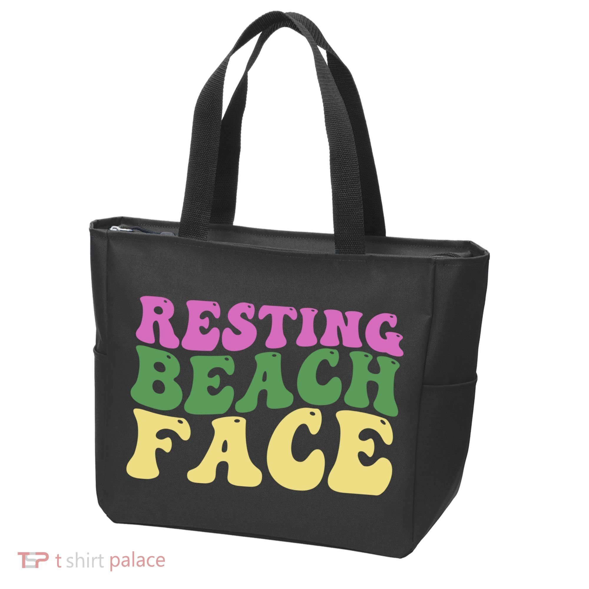 Resting Beach Face Funny Summer Vacation Tote Bag