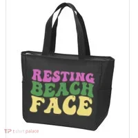 Resting Beach Face Funny Summer Vacation Tote Bag thumb 3