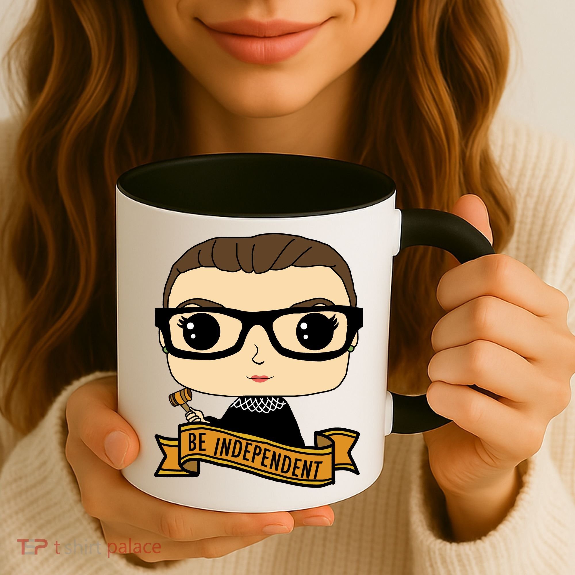 RBG Be Independent Cartoon Ruth Ginsburg Coffee Mug
