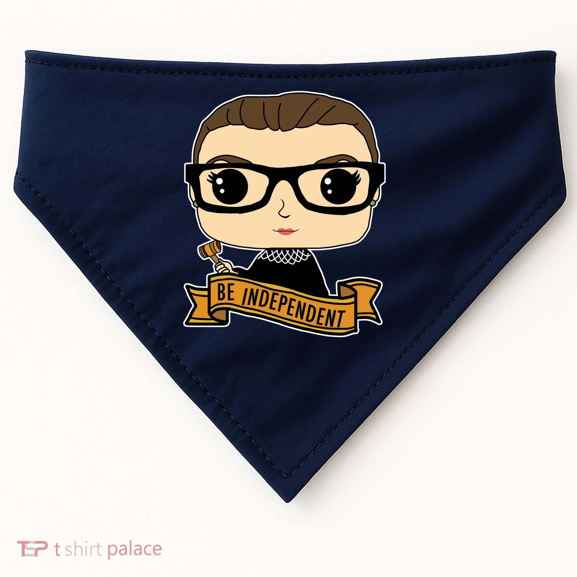 RBG Be Independent Cartoon Ruth Ginsburg USA-Made Doggie Bandana